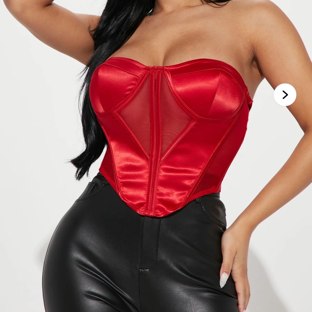 Fashion Nova Bold Red Strapless Corset